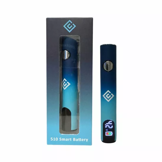 Crystal Clear 510 Smart Battery with digital display, shown with retail packaging